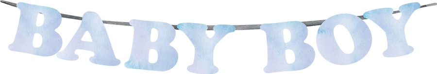 Watercolor blue baby boy lettering bunting